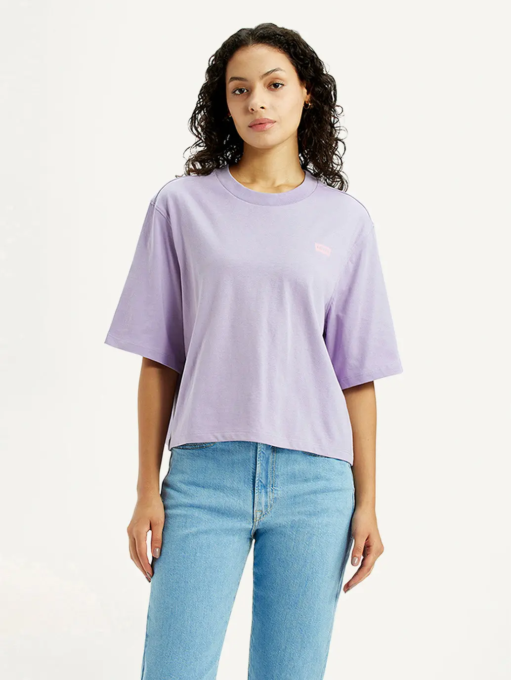 Women's Graphic Print Purple Relaxed Fit T-Shirt 1