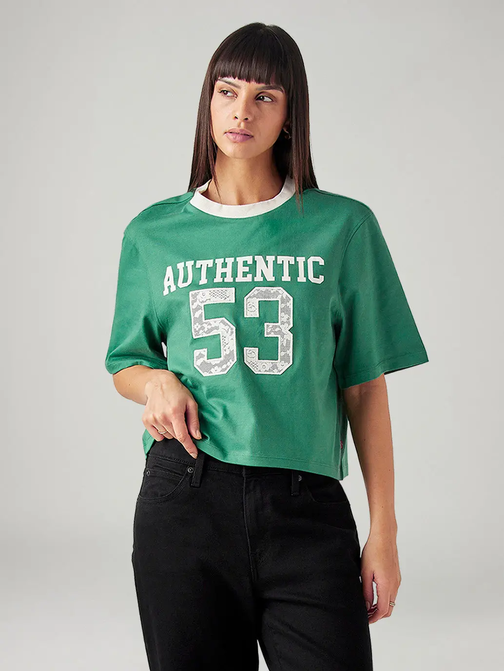 Women's Typography Printed Relaxed Fit T-Shirt 1