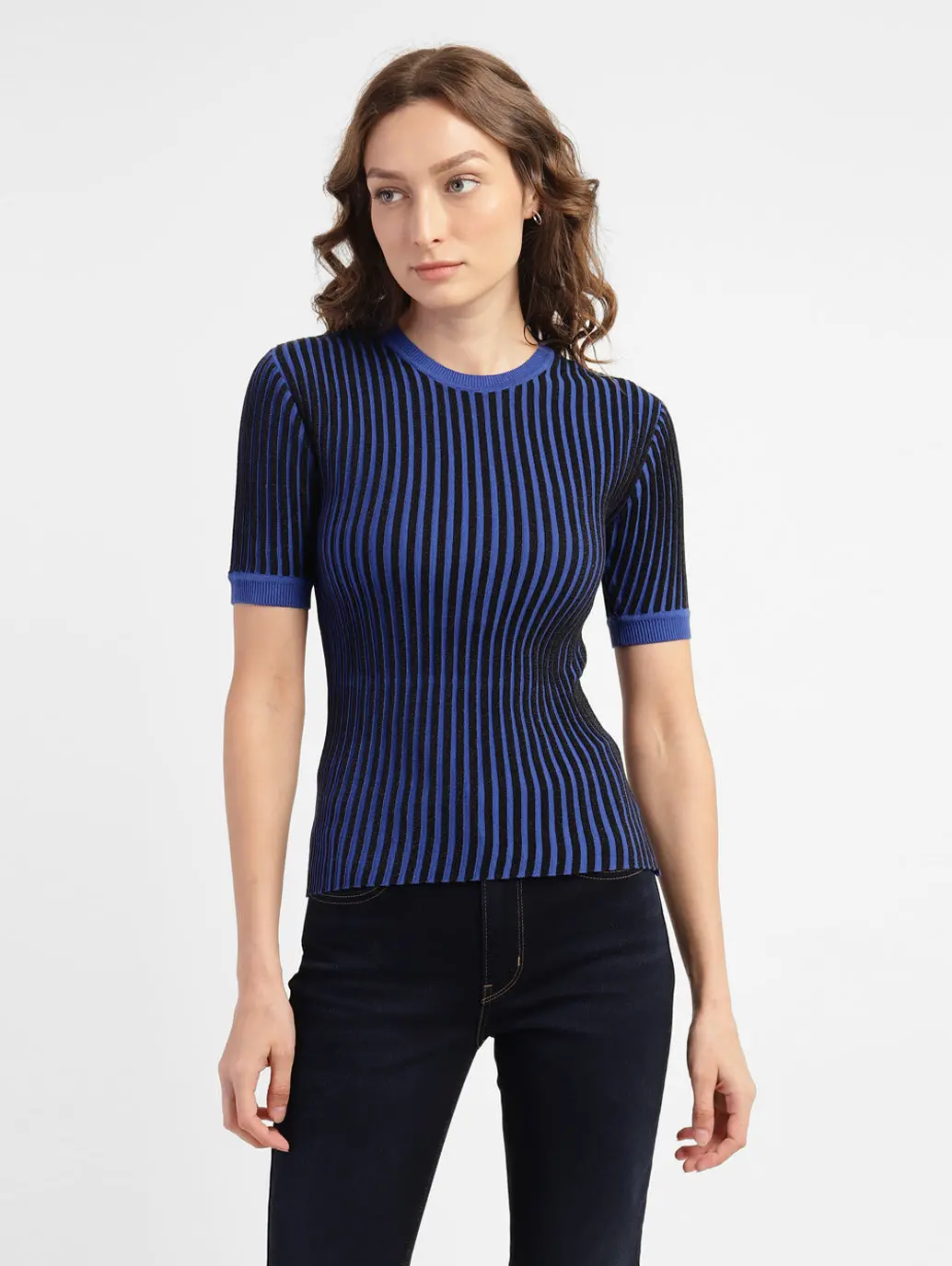 Women's Striped Crew Neck Top 1