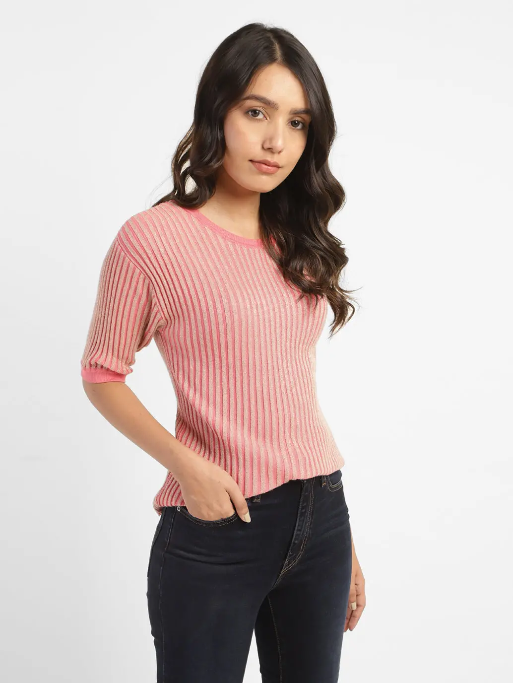 Women's Striped Round Neck Top 1