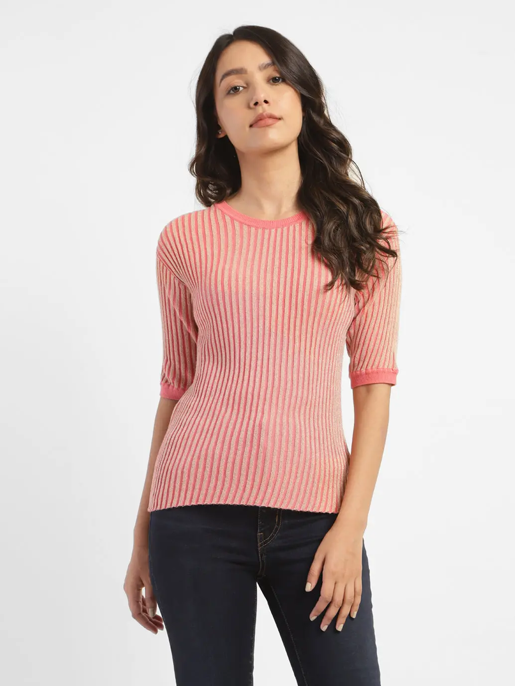 Women's Striped Round Neck Top 2