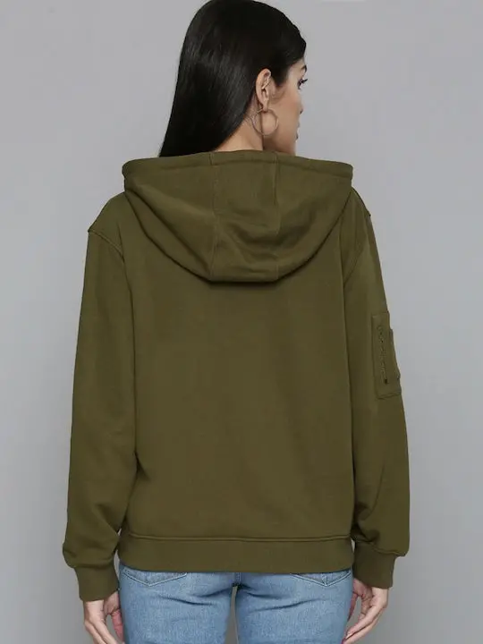Women's Solid Hooded Sweatshirt 2
