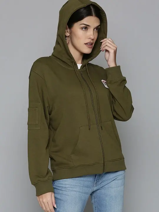 Women's Solid Hooded Sweatshirt 3