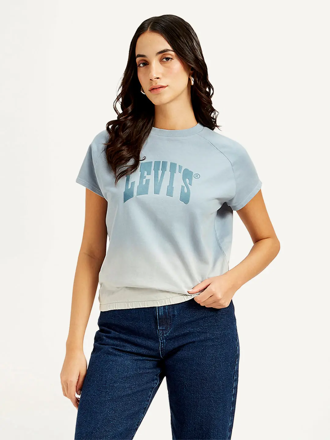 Women's Brand Logo Crew Neck Top 1