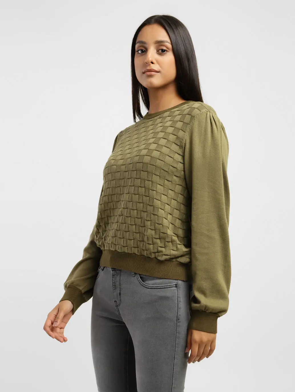 Women's Textured Round Neck Sweater 4