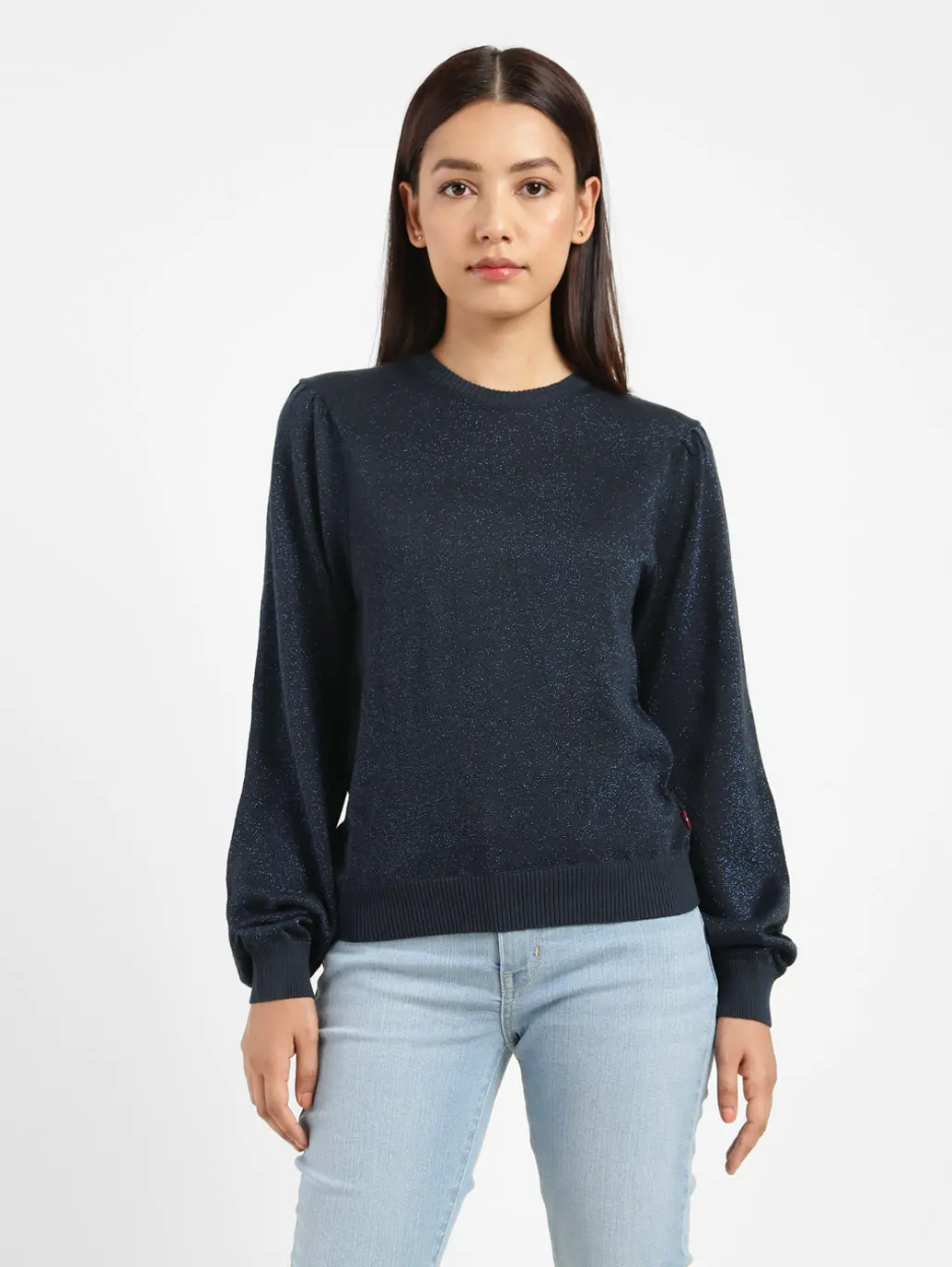 Women's Solid Round Neck Sweater 1