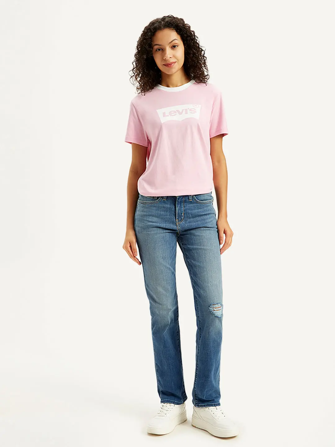 Women's 314 Blue Straight Fit High Rise Jeans 1