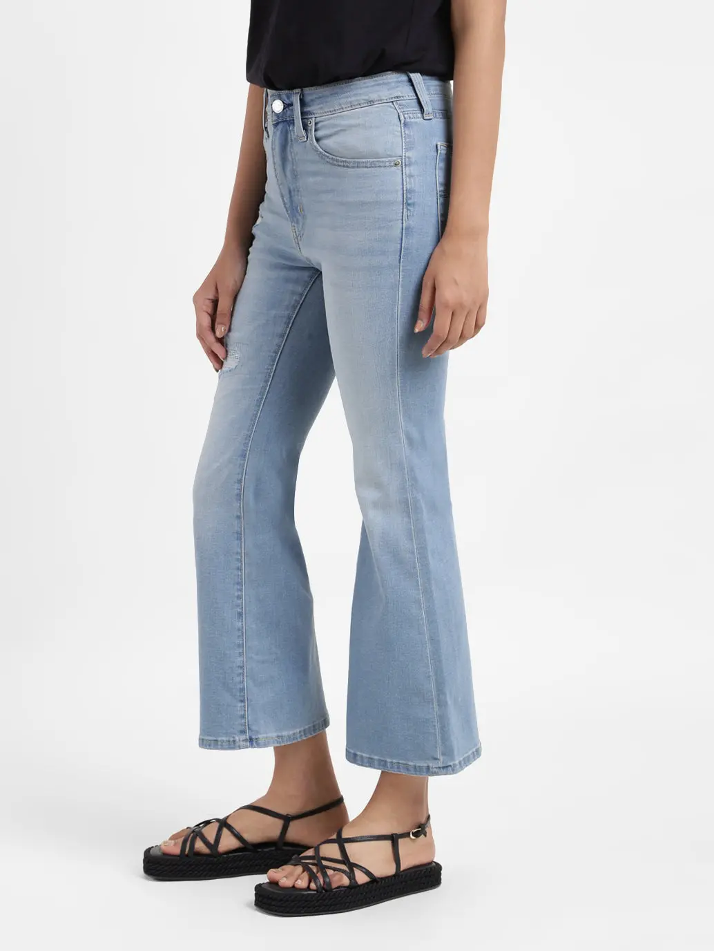 Women's 726 Blue Flared Fit High Rise Jeans 5