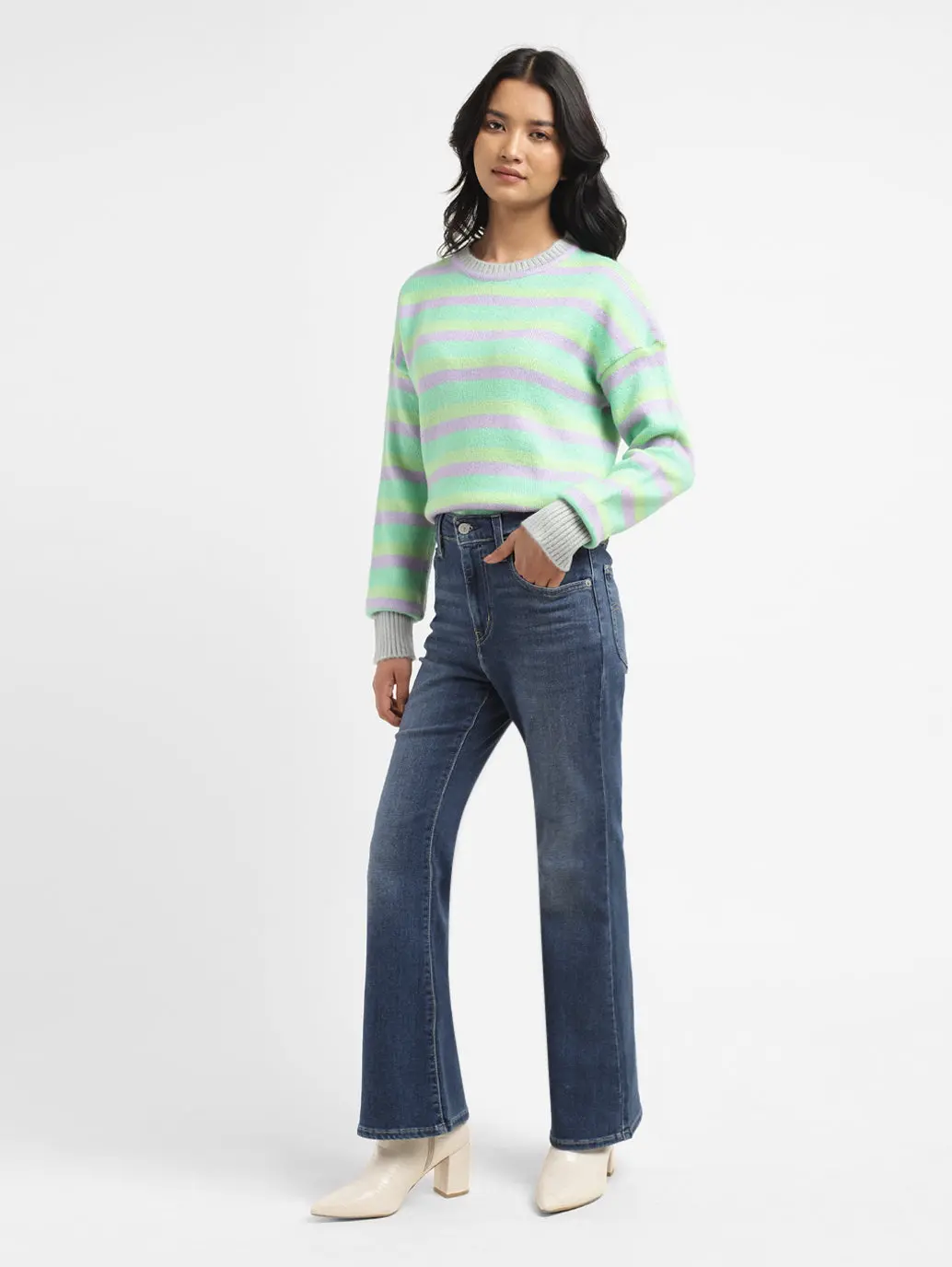 Women's 726 Indigo Flared Fit High Rise Jeans 1