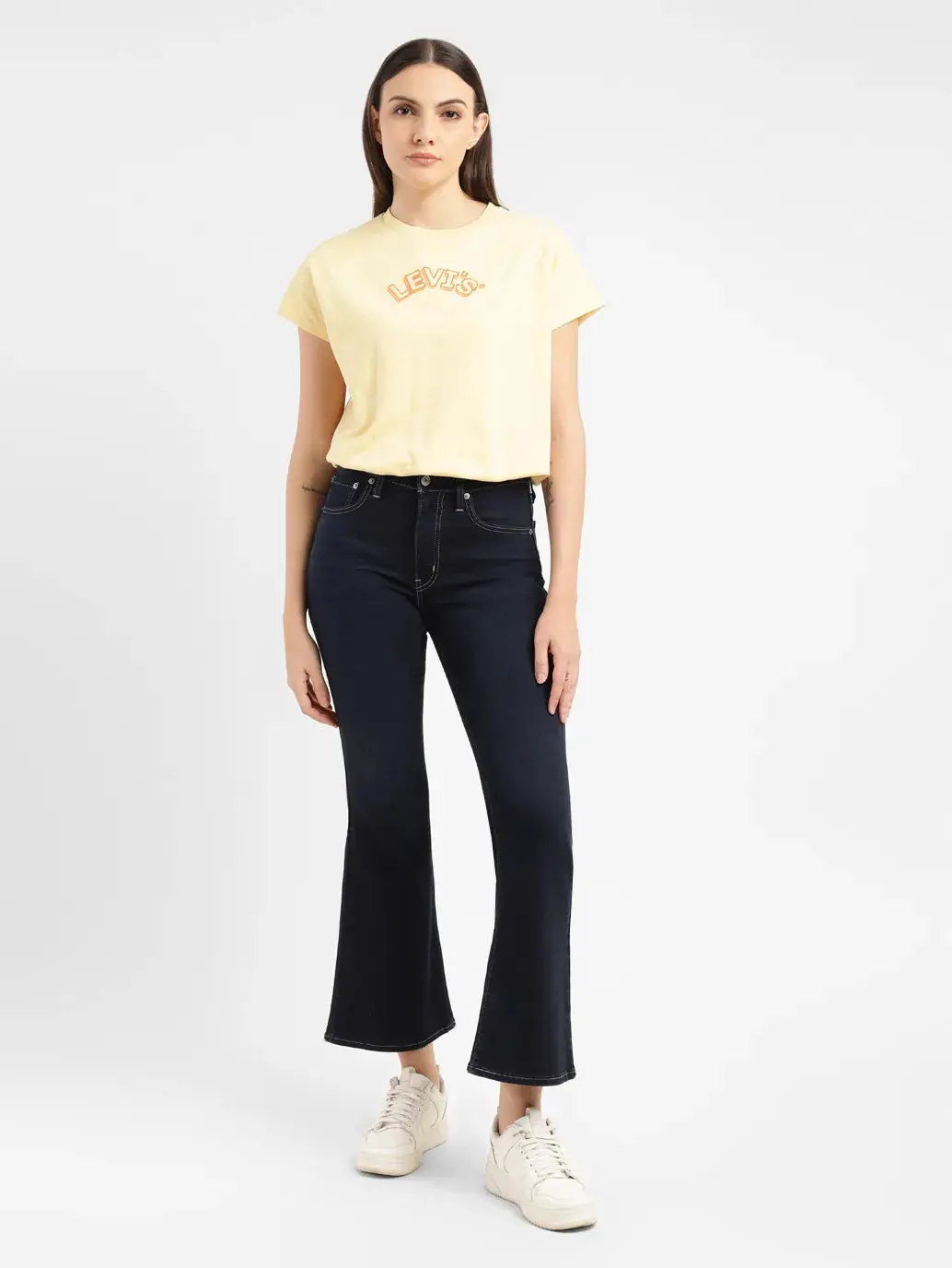 Women's 726 Blue Flared Fit High Rise Jeans 1