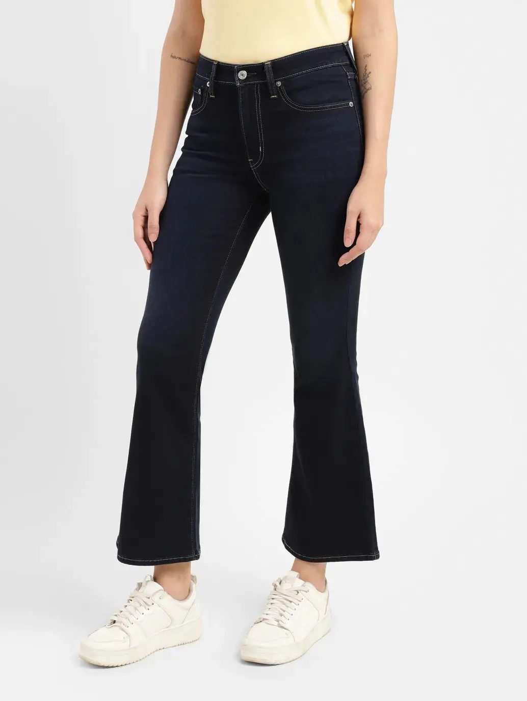 Women's 726 Blue Flared Fit High Rise Jeans 5