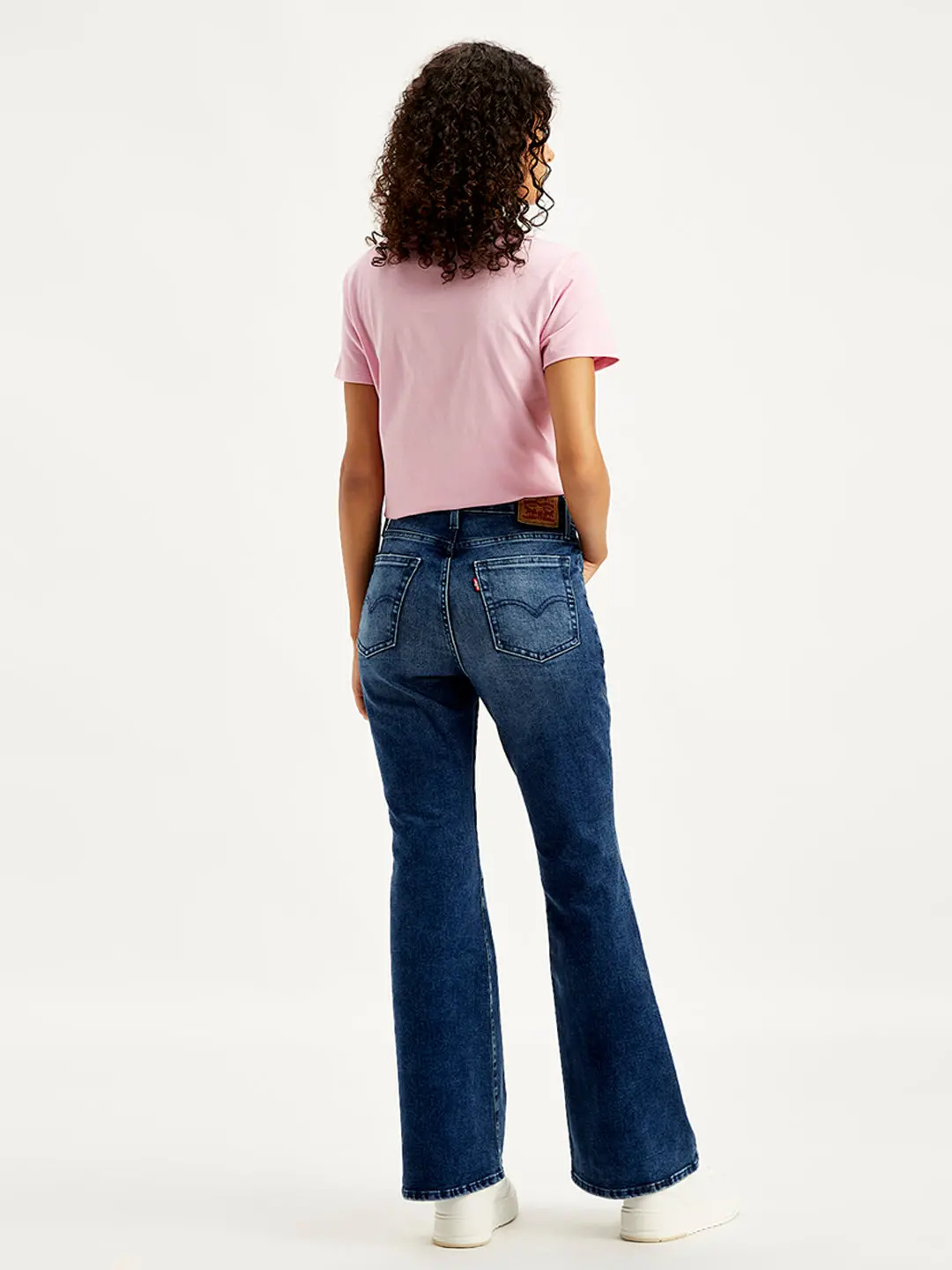Women's 726 Blue Flared Fit Mid Rise Jeans 2