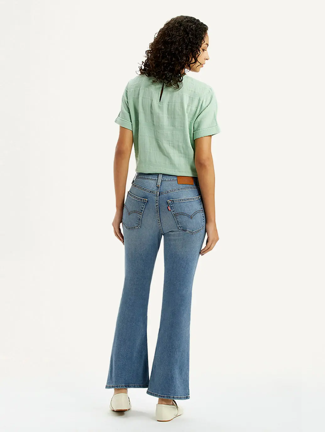 Women's 726 Blue Slim Flare Fit High Rise Jeans 6