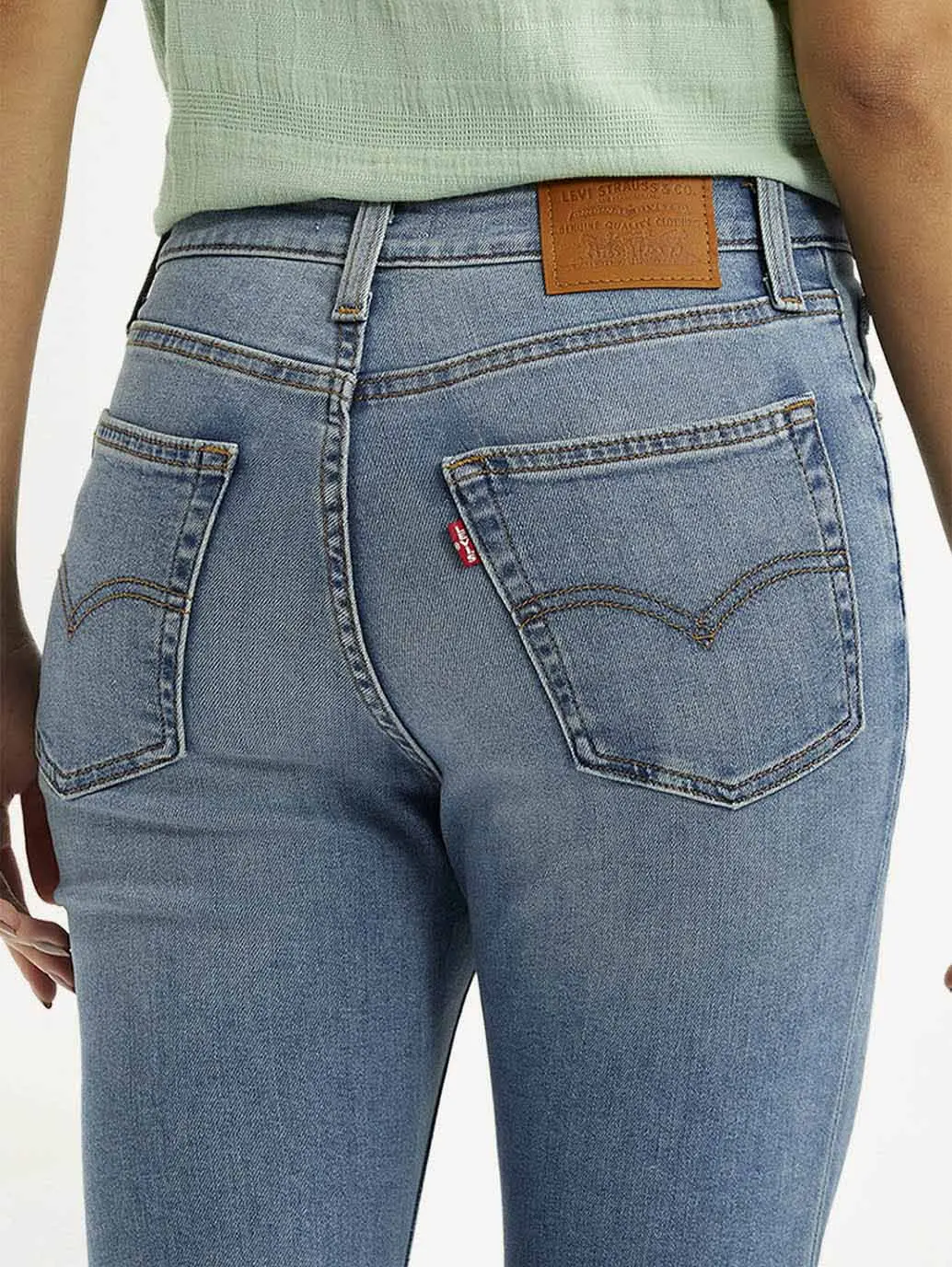 Women's 726 Blue Slim Flare Fit High Rise Jeans 5