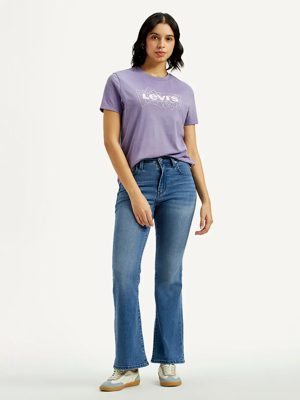 Women's 726 Mid Indigo Flared Fit High Rise Jeans 1