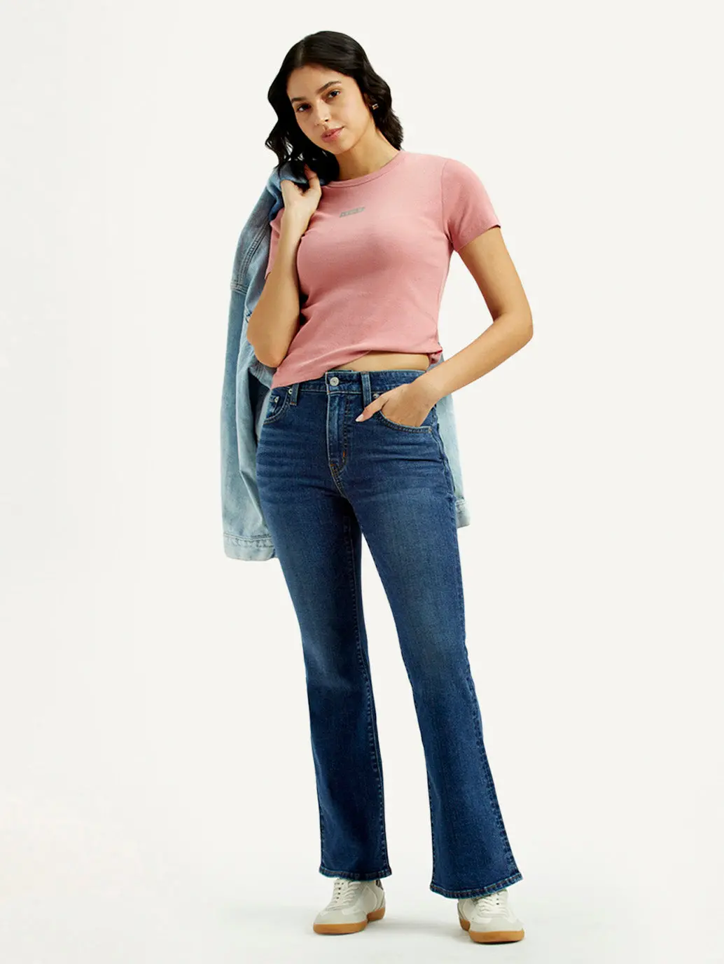 Women's 726 Dark Indigo Flared Fit High Rise Jeans 1
