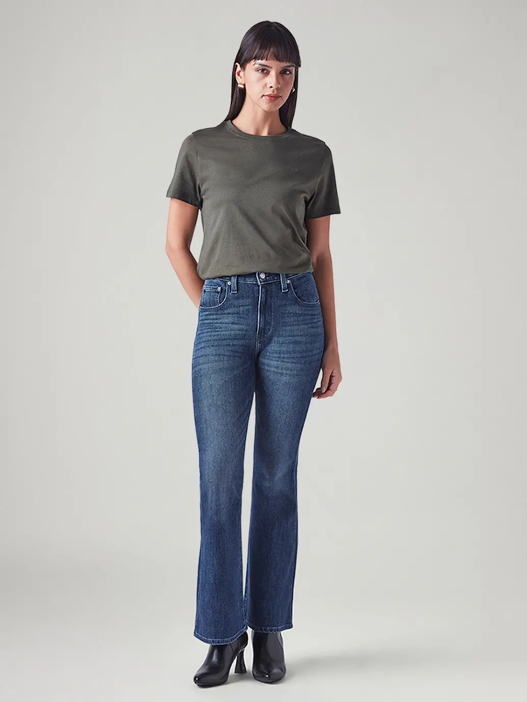 Women's 726 Blue Flared Fit High Rise Jeans 1