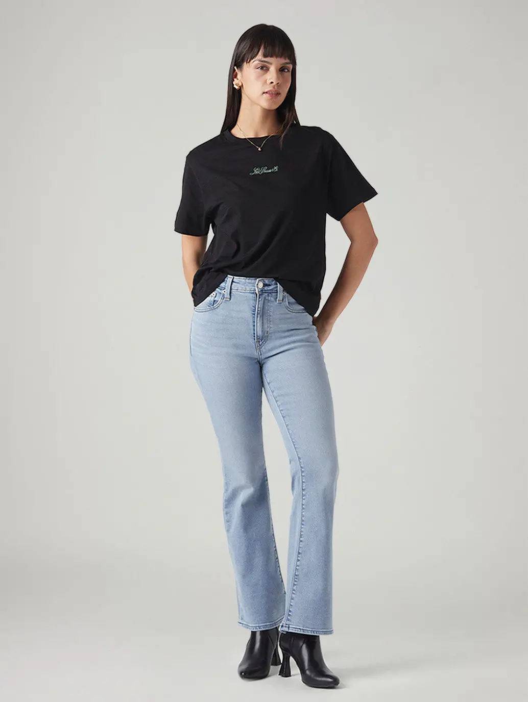 Women's 726 Light Blue Flared Fit High Rise Jeans 1
