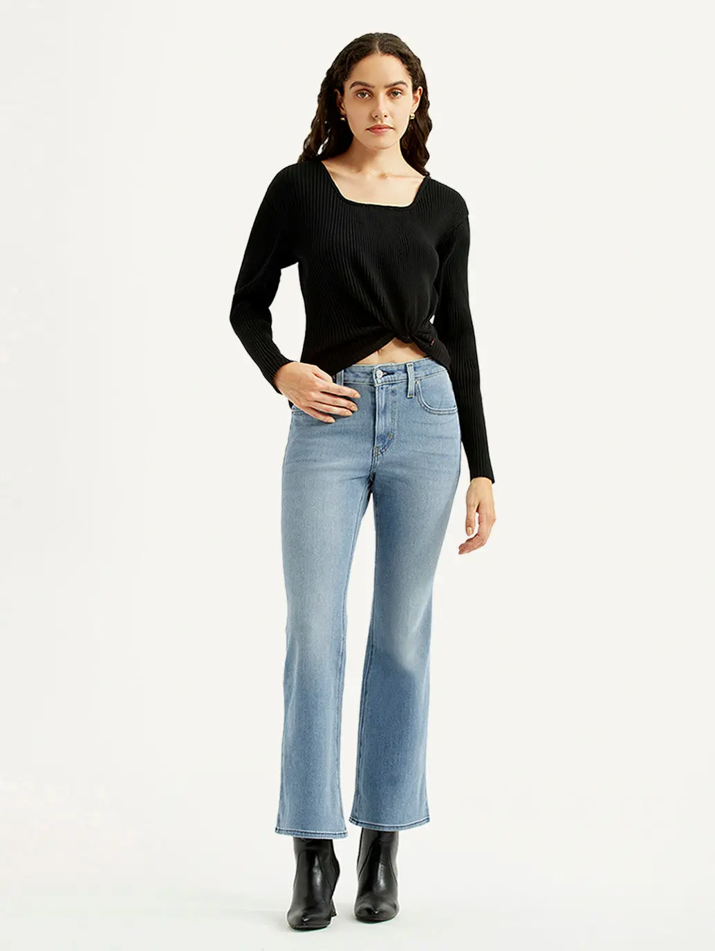 Women's 726 Light Blue Flared Fit High Rise Jeans 1