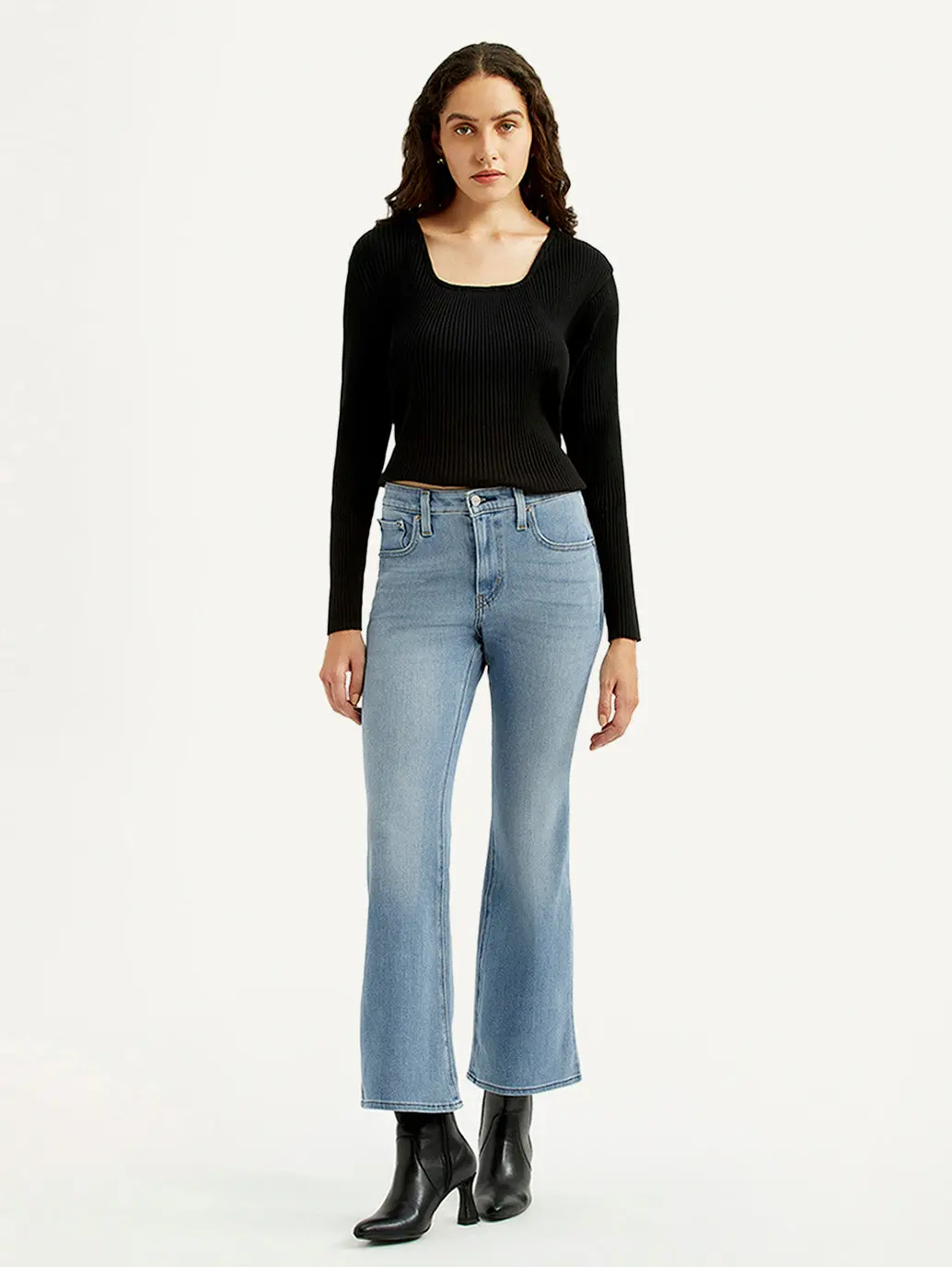 Women's 726 Light Blue Flared Fit High Rise Jeans 2