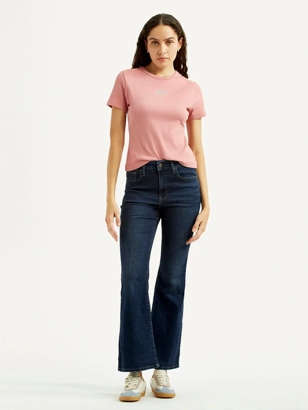 Women's 726 Dark Blue Flared Fit High Rise Jeans 1