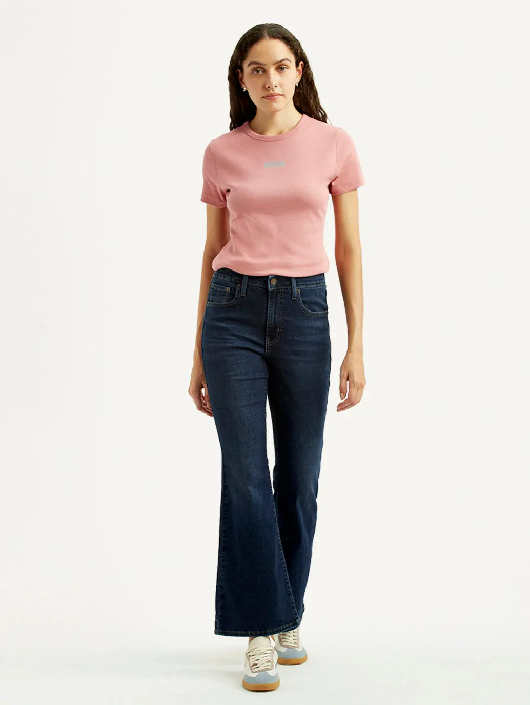 Women's 726 Dark Blue Flared Fit High Rise Jeans 2