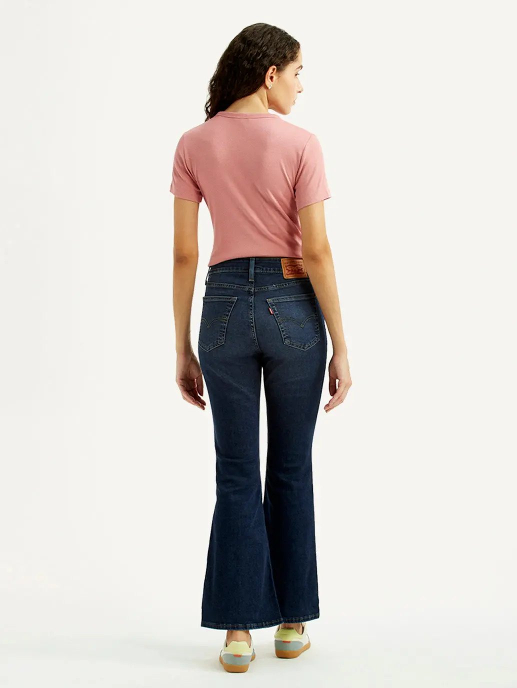 Women's 726 Dark Blue Flared Fit High Rise Jeans 5