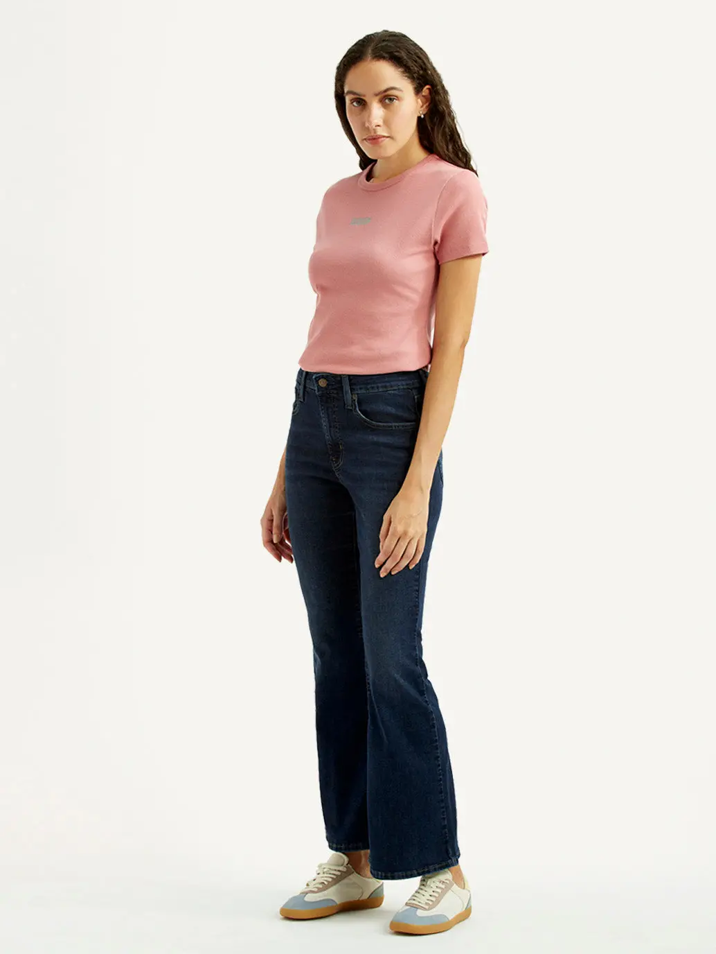 Women's 726 Dark Blue Flared Fit High Rise Jeans 7