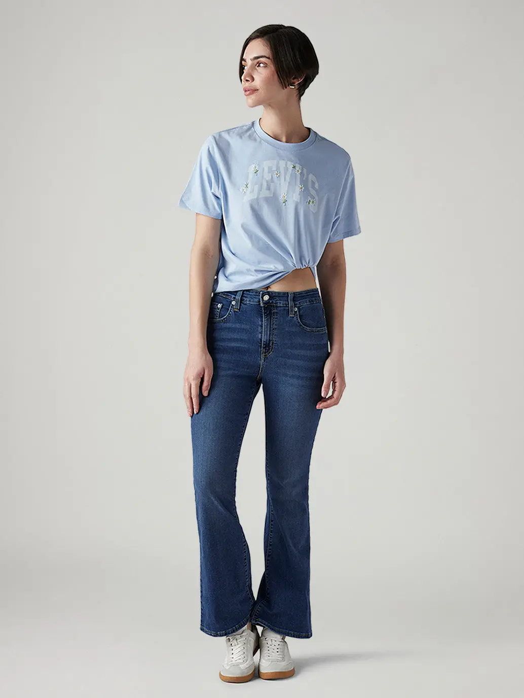 Women's 726 Blue Flared Fit High Rise Jeans 1