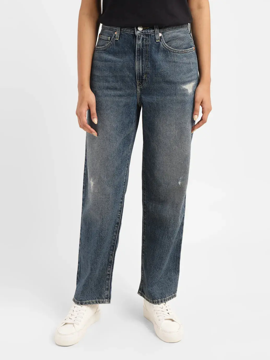 Women's 94 Blue Baggy Fit Mid Rise Jeans 2