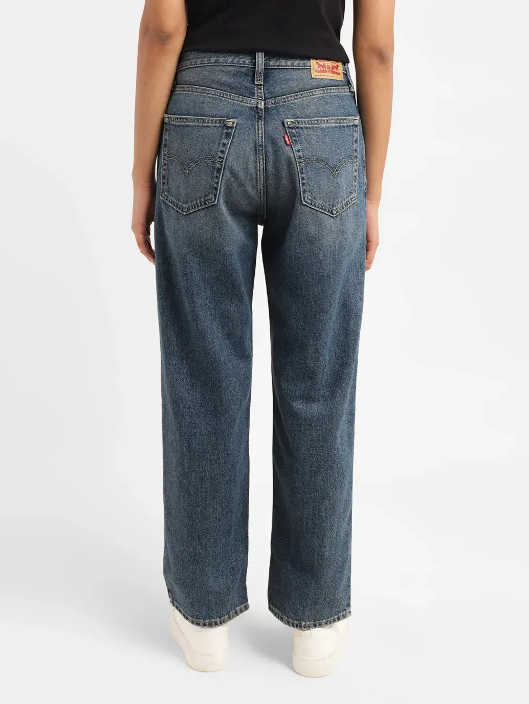 Women's 94 Blue Baggy Fit Mid Rise Jeans 3