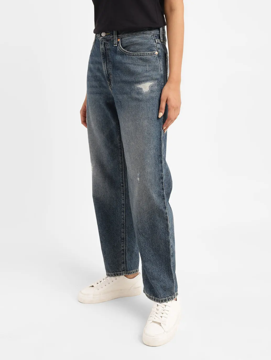 Women's 94 Blue Baggy Fit Mid Rise Jeans 6