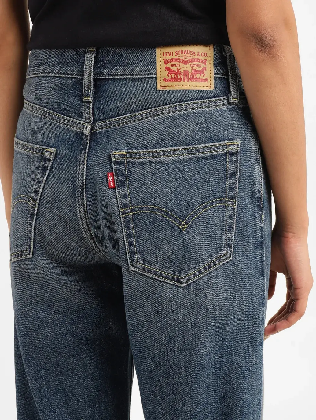 Women's 94 Blue Baggy Fit Mid Rise Jeans 7