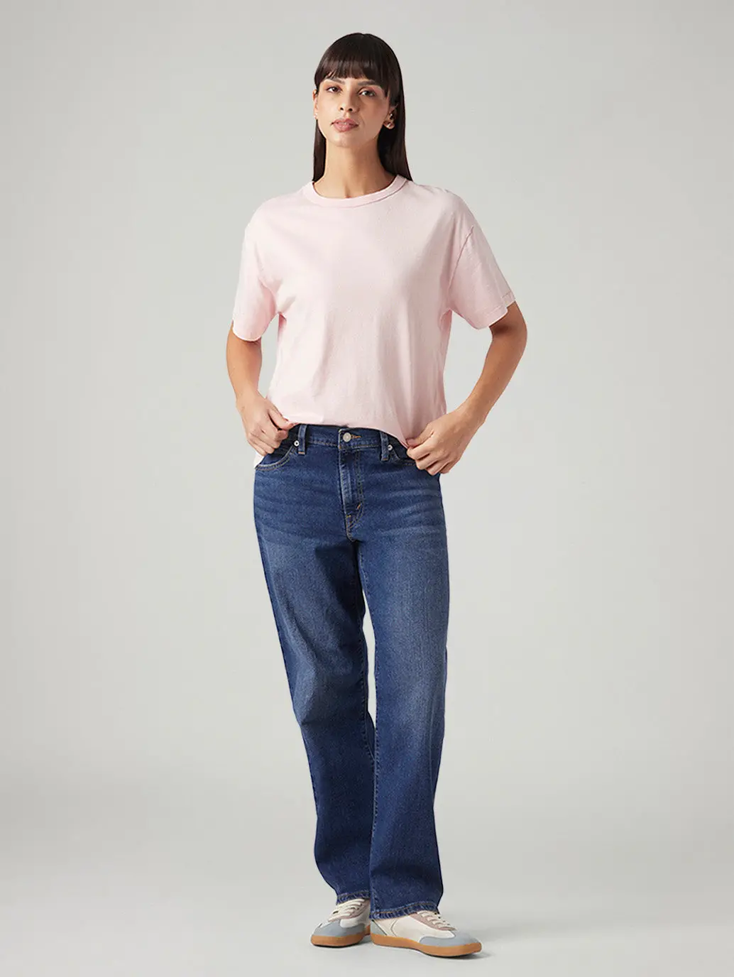 Women's 94 Blue Baggy Fit High Rise Jeans 1