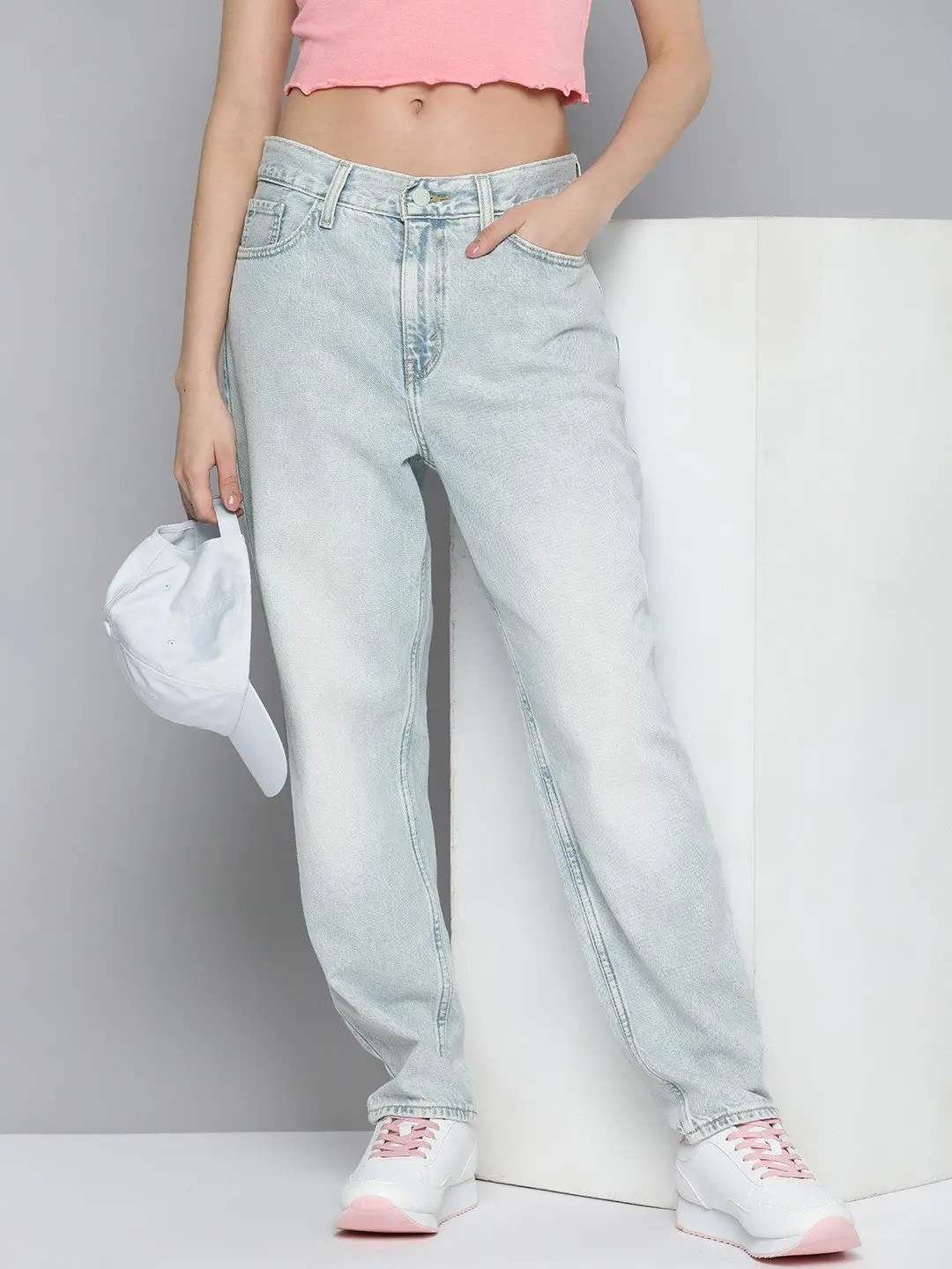 Women's 80S Mom Blue Loose Fit High Rise Jeans 1