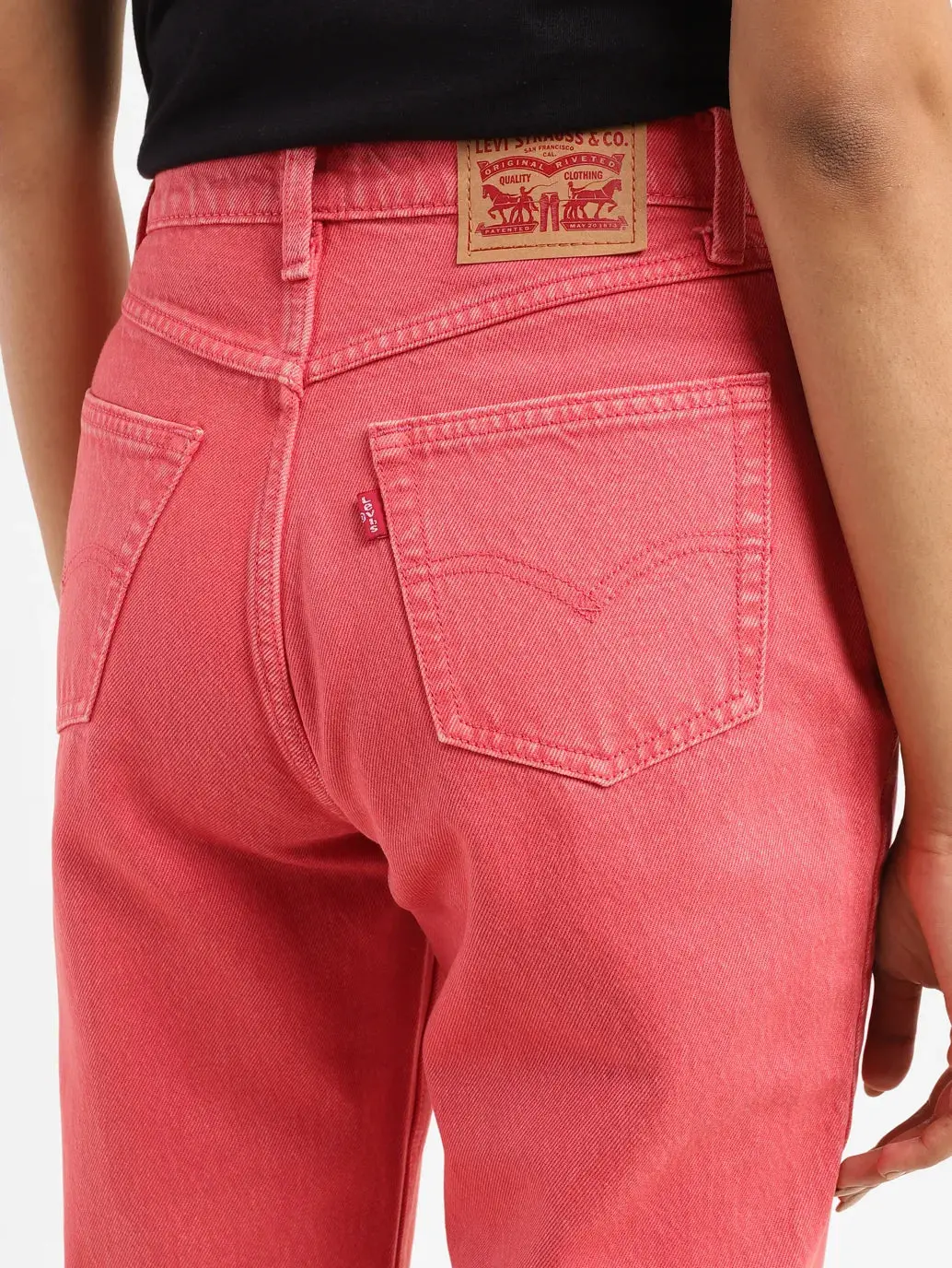 Women's 80S Mom Pink Loose Fit High Rise Jeans 6
