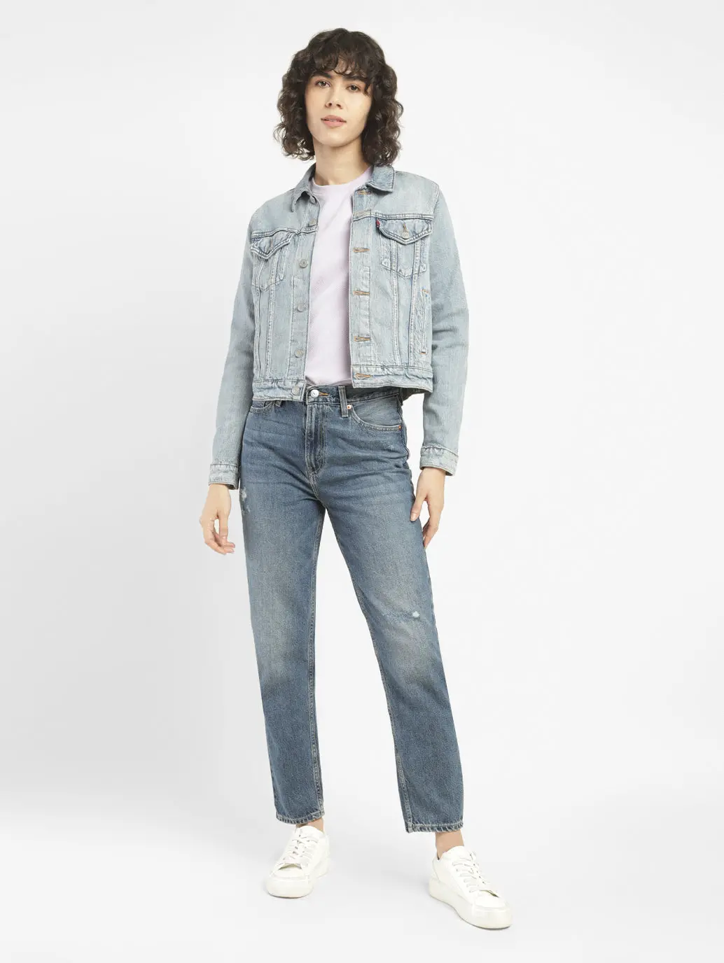 Women's 80S Mom Blue Loose Fit Mid Rise Jeans 1