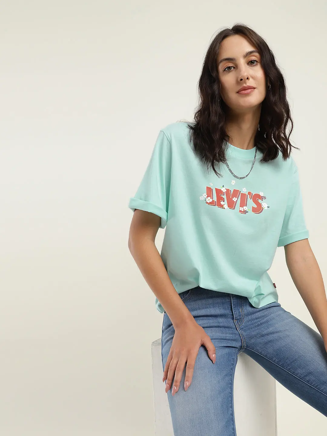 Women's Brand Logo Oversized T-Shirt 1