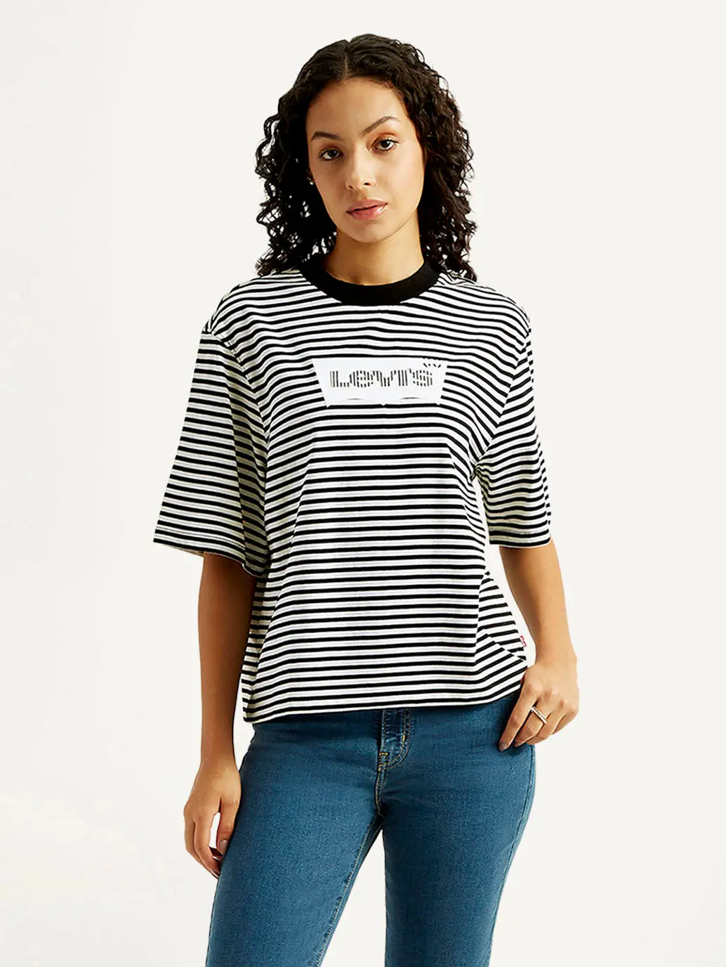 Women's Striped Relaxed Fit T-Shirt 1