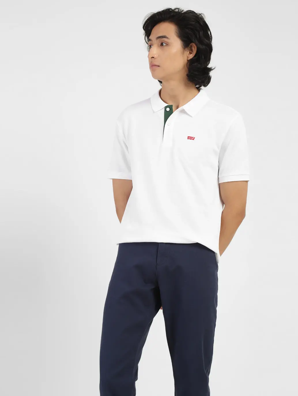 Men's Solid Polo T-Shirt White 1