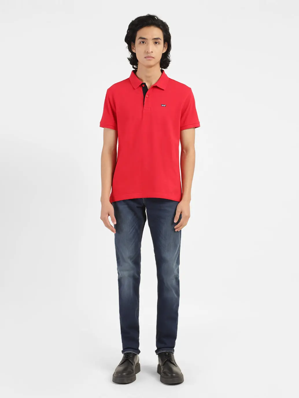 Men's Red Polo Collar T-Shirt 1