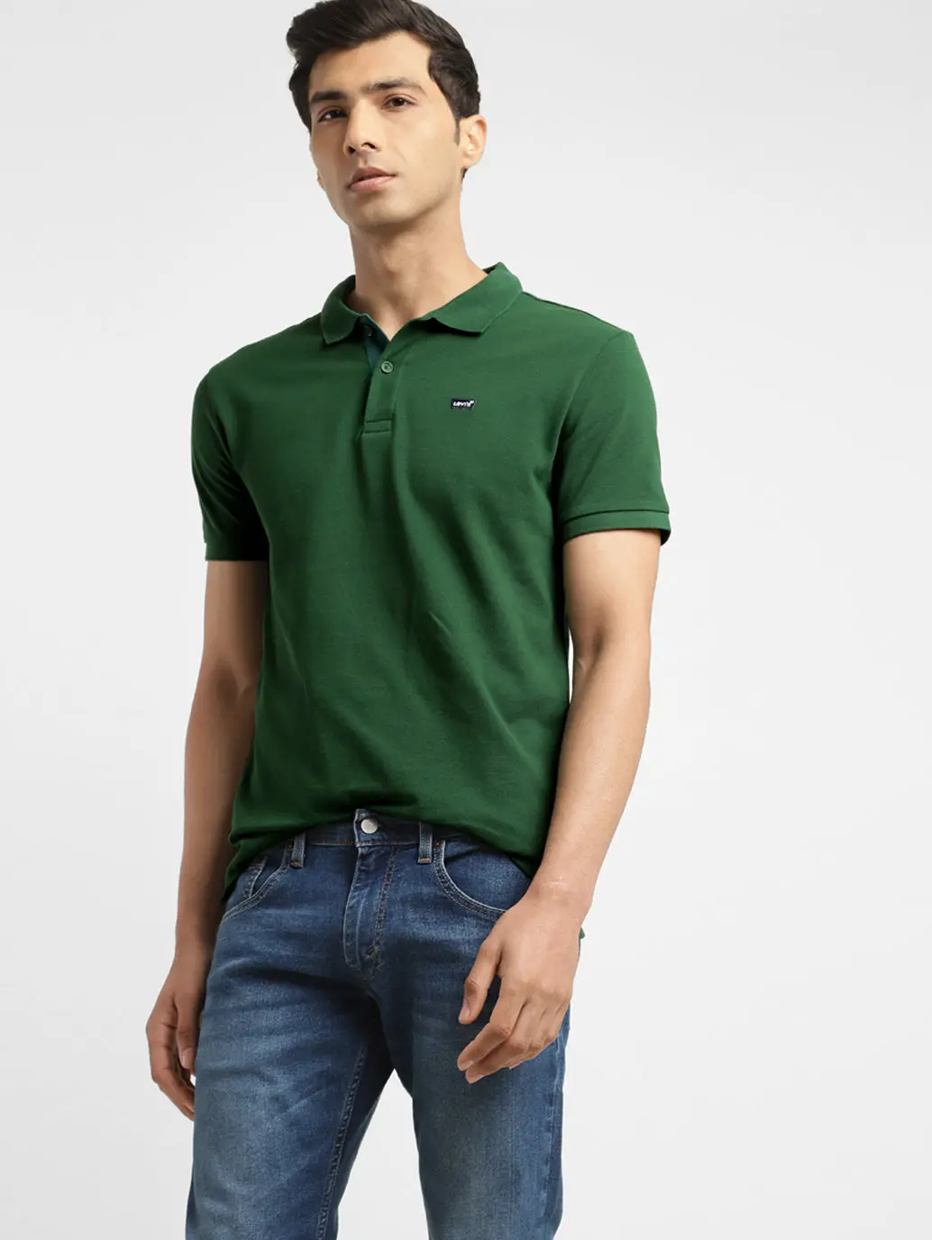 Men's Green Polo Collar T-Shirt 1