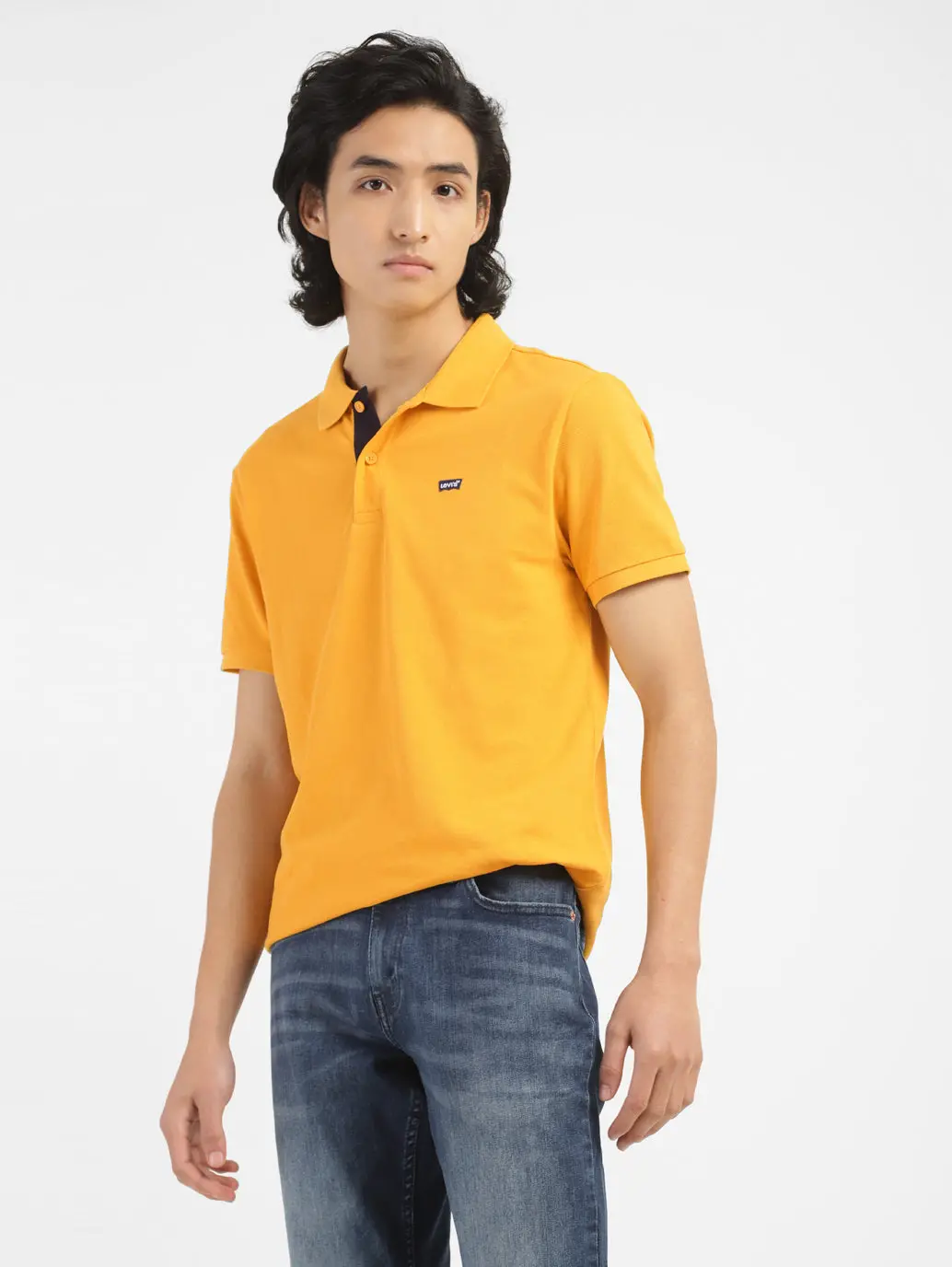 Men's Yellow Polo Collar T-Shirt 1