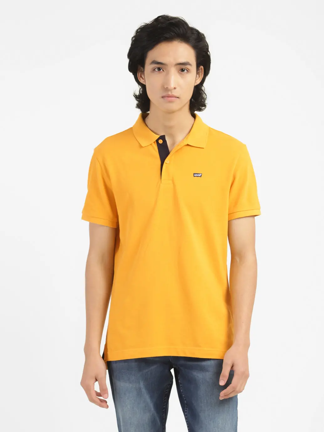 Men's Yellow Polo Collar T-Shirt 2