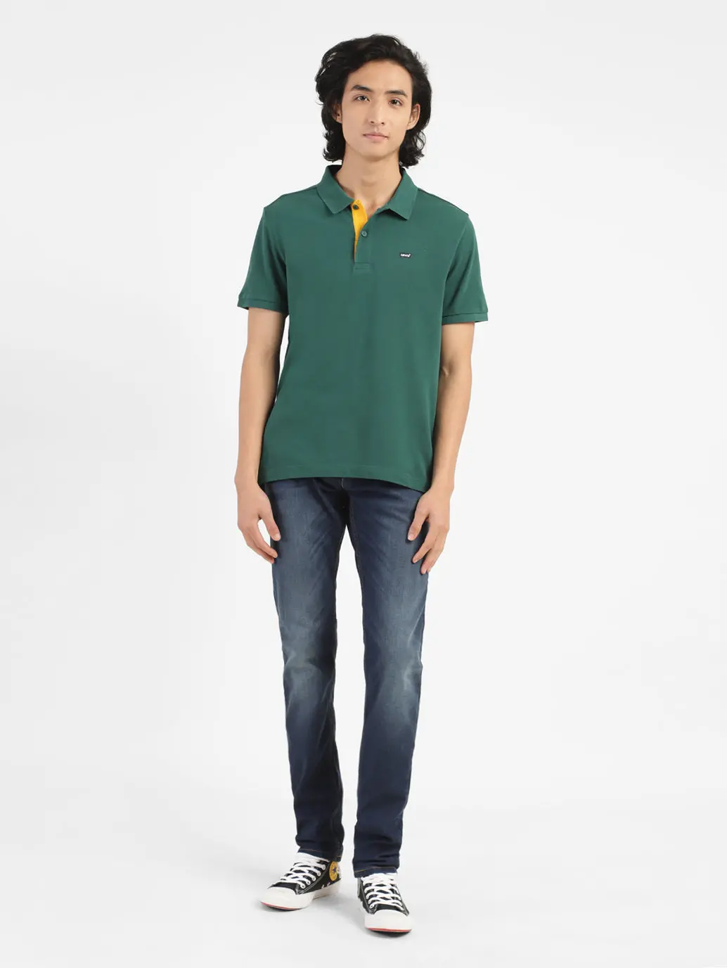 Men's Green Polo Collar T-Shirt 1