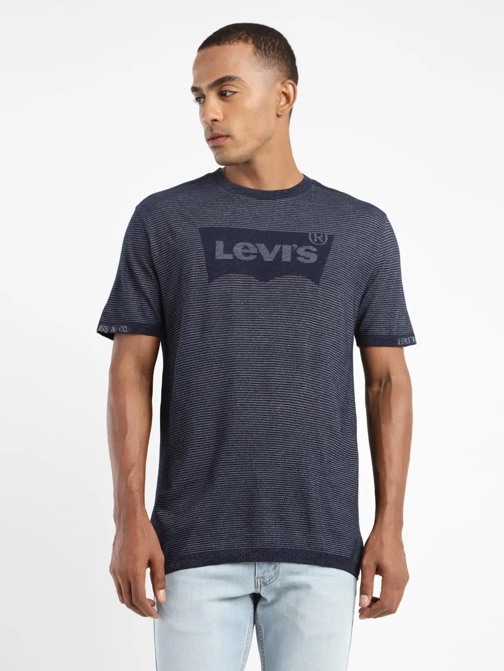 Men's Striped Round Neck T-Shirt 1