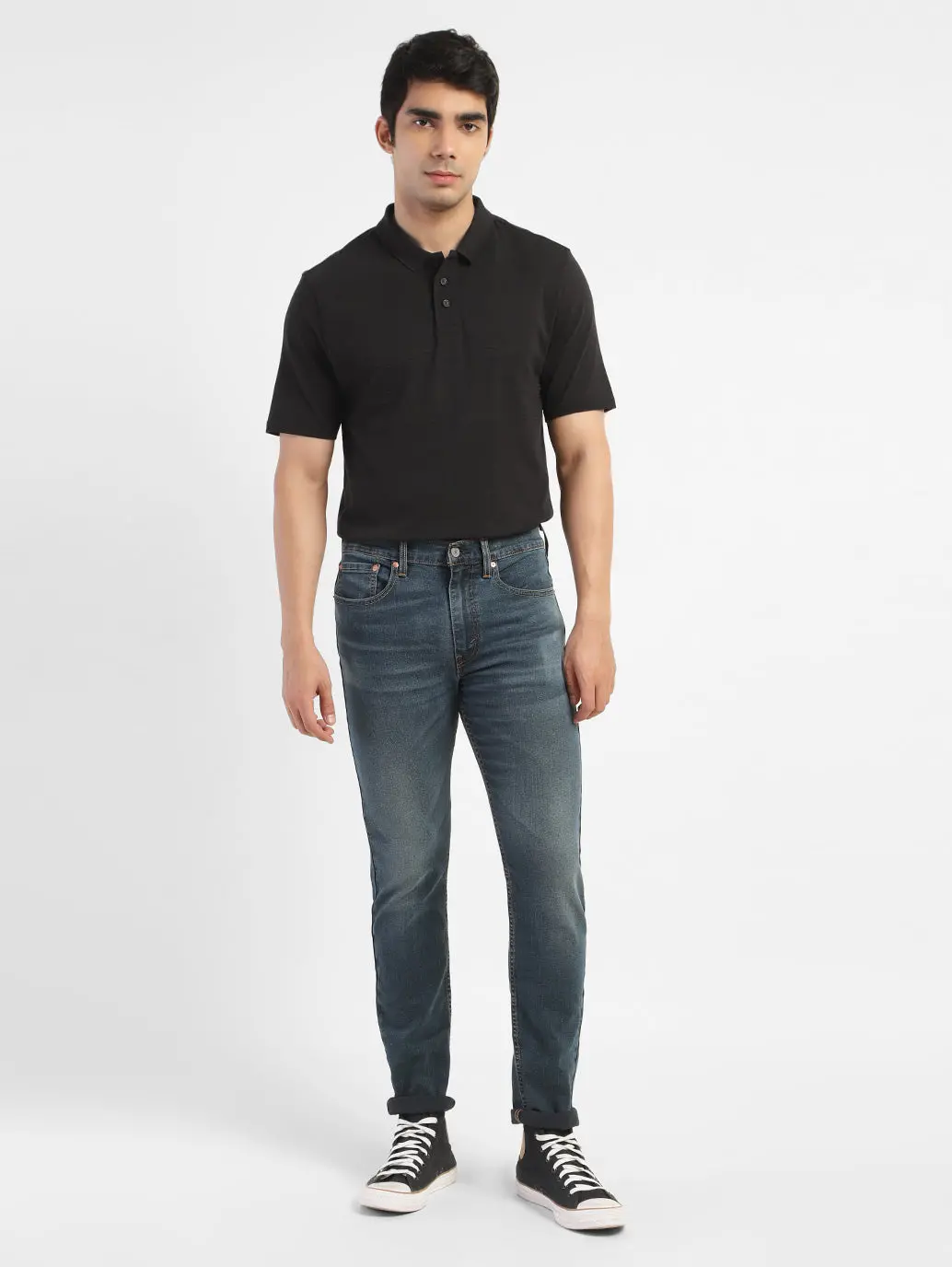 Men's Solid Polo T-Shirt Black 1