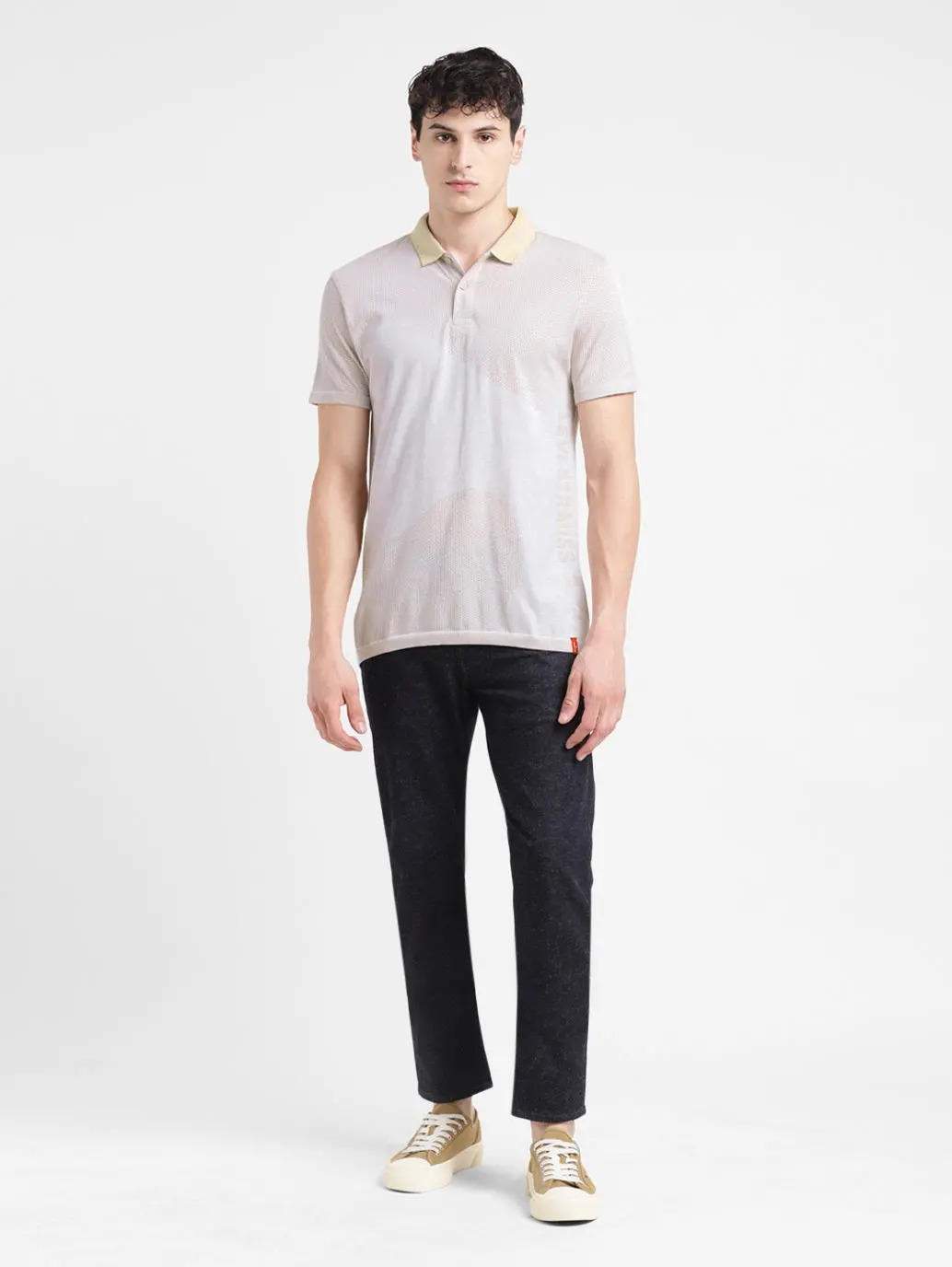 Men's Self Design Polo Collar T-Shirt 1