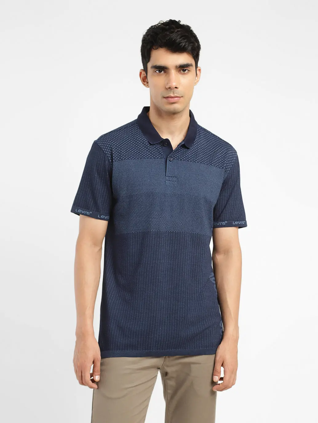 Men's Self Design Polo Collar T-Shirt 2