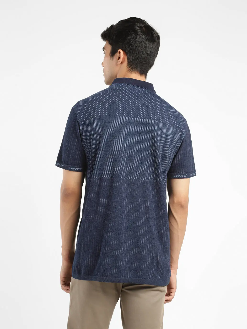 Men's Self Design Polo Collar T-Shirt 3